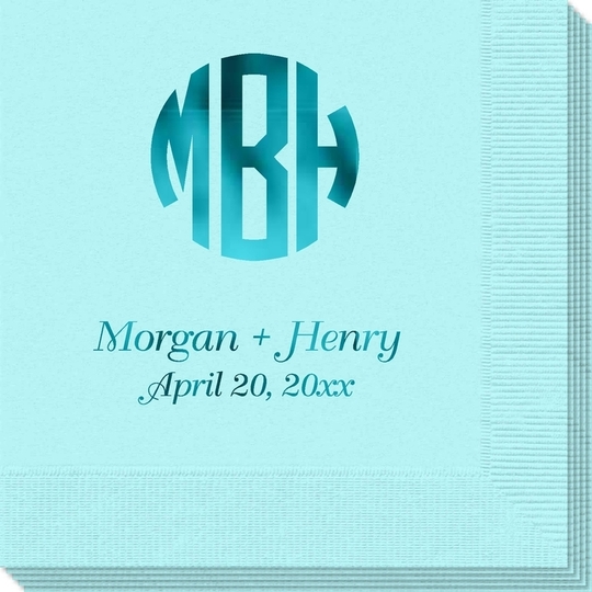 Rounded Monogram with Text Napkins