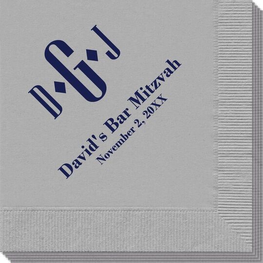 Condensed Monogram with Text Napkins