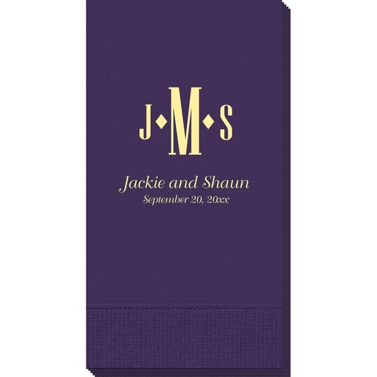 Condensed Monogram with Text Guest Towels