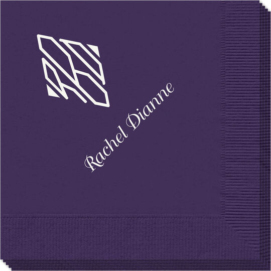 Shaped Diamond Monogram with Text Napkins
