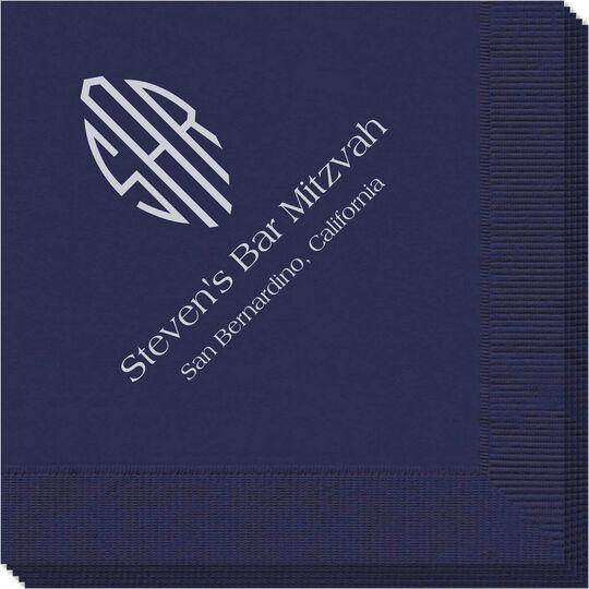 Shaped Oval Monogram with Text Napkins