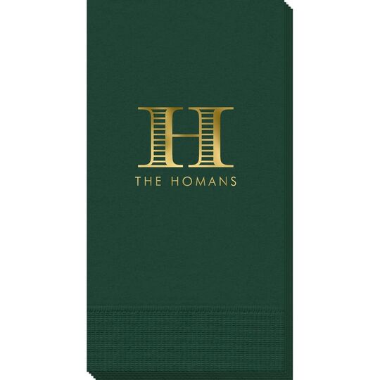 Striped Initial Guest Towels