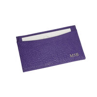 Personalized Bright Purple Leather Card Case