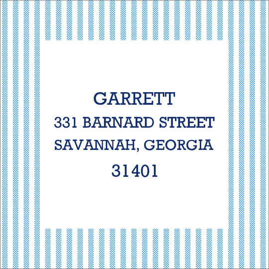 Blue Seersucker Address Labels