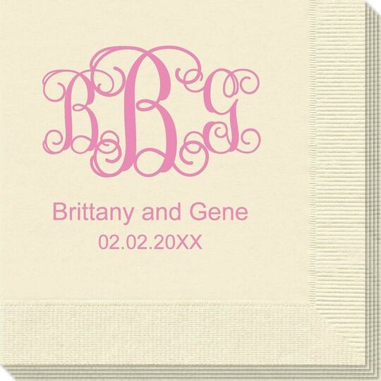 Vine Monogram with Text Napkins