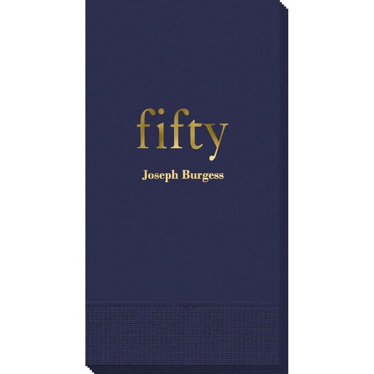 Big Number Fifty Guest Towels