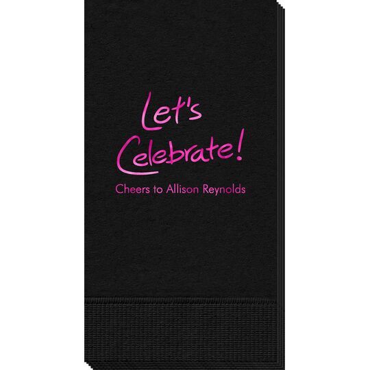Fun Let's Celebrate Guest Towels