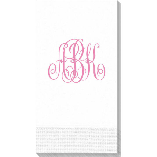 Set of Monogrammed Guest Bath Hand and Bath Towel Set Beautiful Monogram  Letter With Scrolling