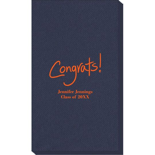 Fun Congrats Linen Like Guest Towels