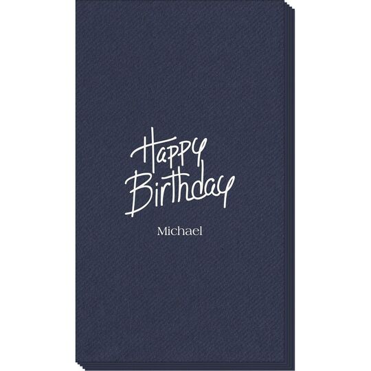 Fun Happy Birthday Linen Like Guest Towels