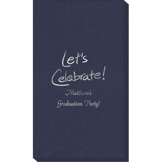 Fun Let's Celebrate Linen Like Guest Towels