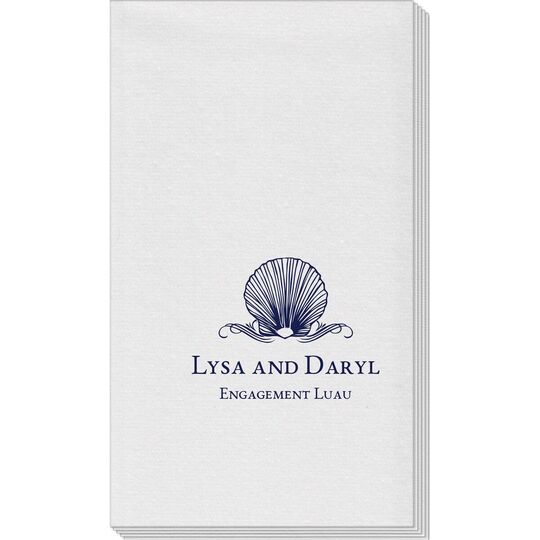 Graceful Seashell Linen Like Guest Towels