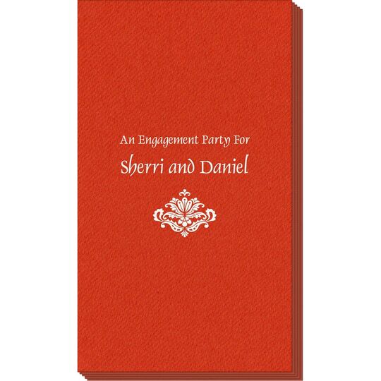 Simply Ornate Scroll Linen Like Guest Towels