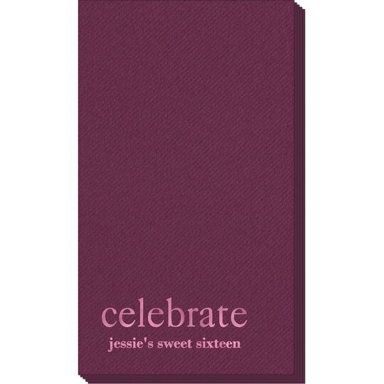 Big Word Celebrate Linen Like Guest Towels