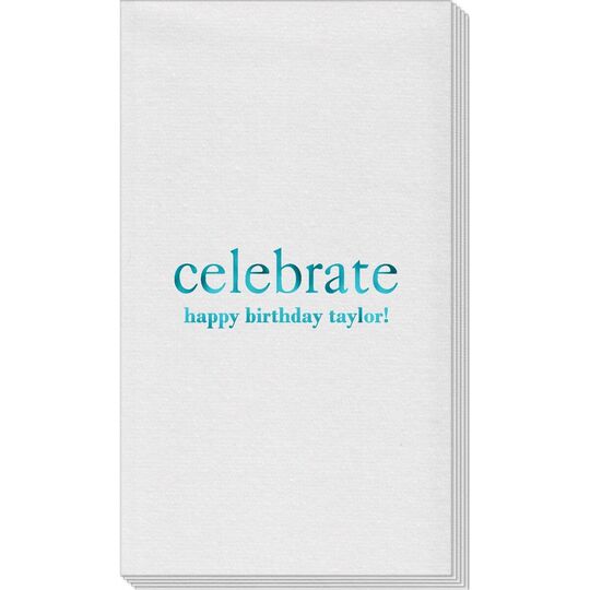 Big Word Celebrate Linen Like Guest Towels