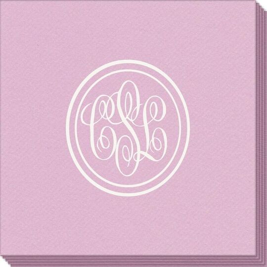 Double Circle Monogram Linen Like Napkins