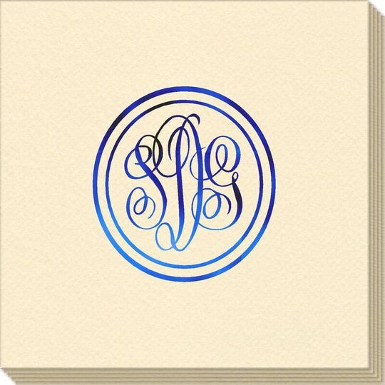 Double Circle Monogram Linen Like Napkins