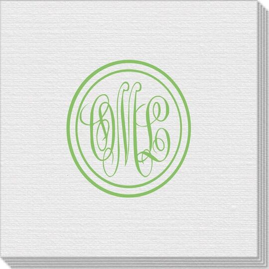 Double Circle Monogram Linen Like Napkins