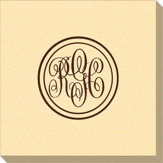 Double Circle Monogram Linen Like Napkins