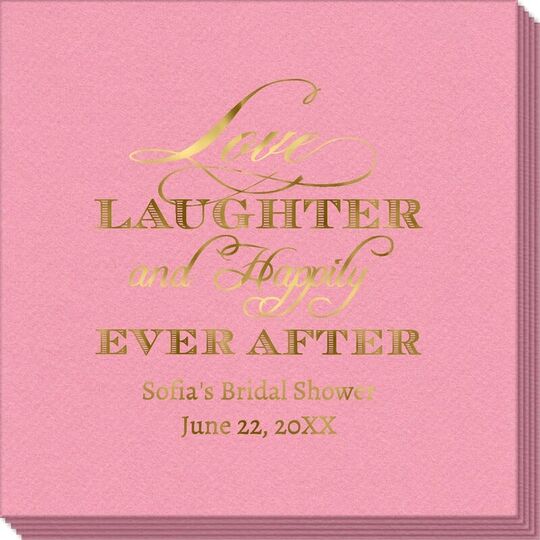 Love Laughter Ever After Linen Like Napkins