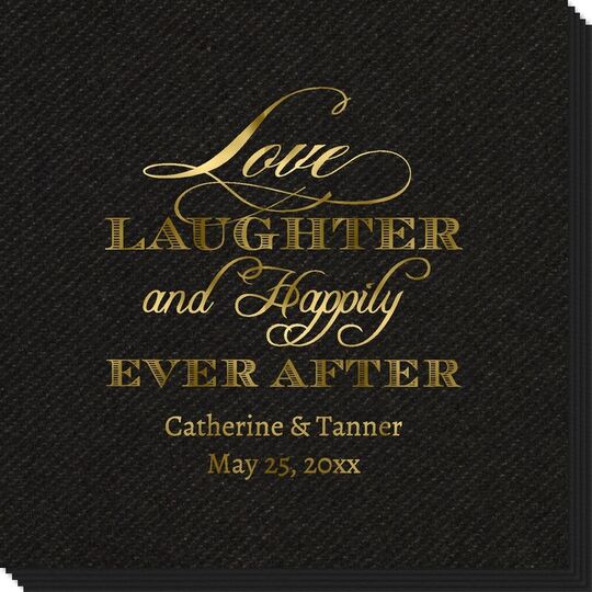 Love Laughter Ever After Linen Like Napkins