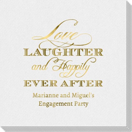 Love Laughter Ever After Linen Like Napkins
