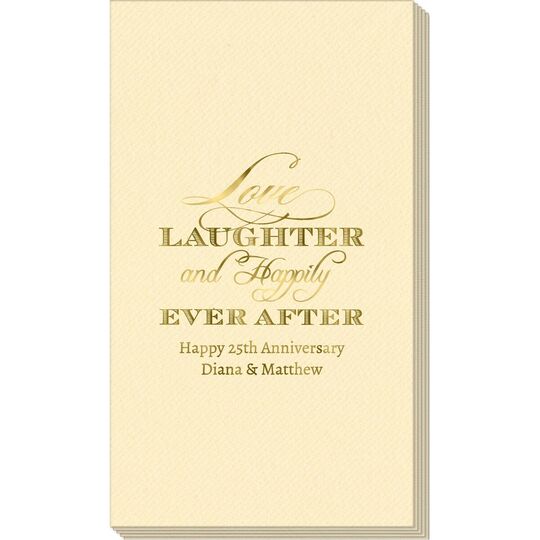 Love Laughter Ever After Linen Like Guest Towels