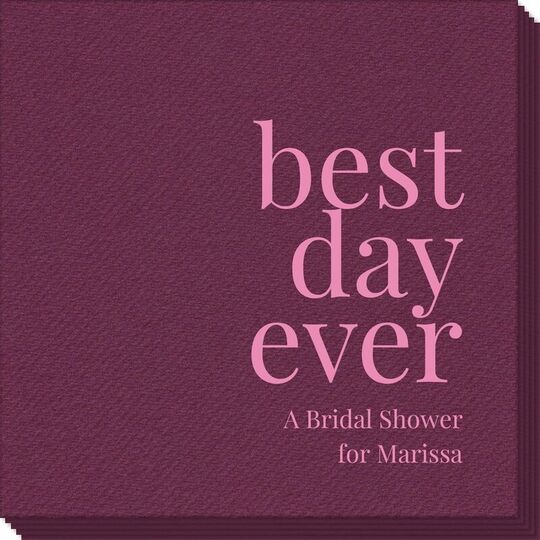 Best Day Ever Big Word Linen Like Napkins