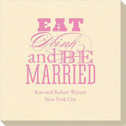 Eat Drink and Be Married Linen Like Napkins