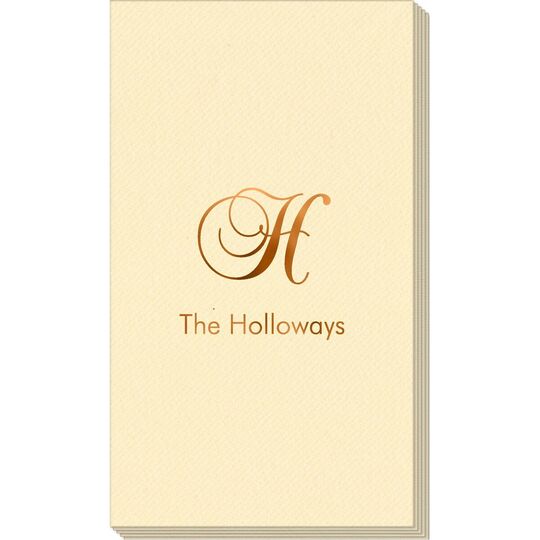 Elegant Initial Linen Like Guest Towels