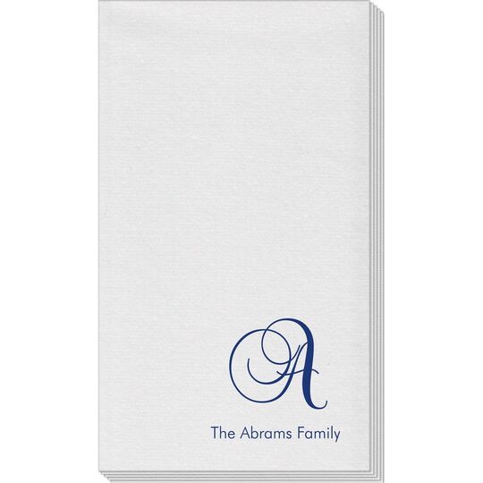 Elegant Initial Linen Like Guest Towels
