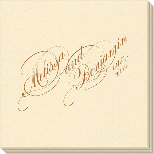 Romantic Script Linen Like Napkins