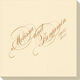 Romantic Script Linen Like Napkins Image 1 of 2