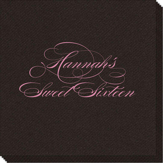 Romantic Script Linen Like Napkins