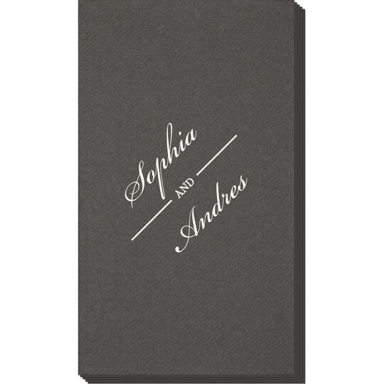 Duo Name Linen Like Guest Towels