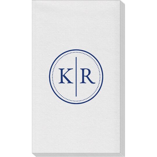 Dotted Circle Duogram Linen Like Guest Towels