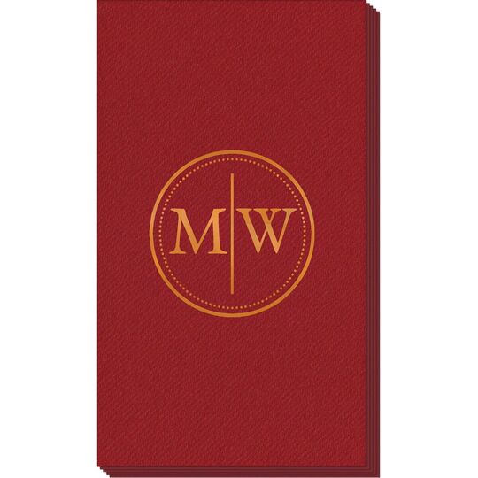 Dotted Circle Duogram Linen Like Guest Towels