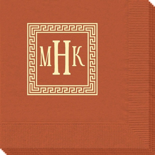 Greek Key Border with Monogram Napkins