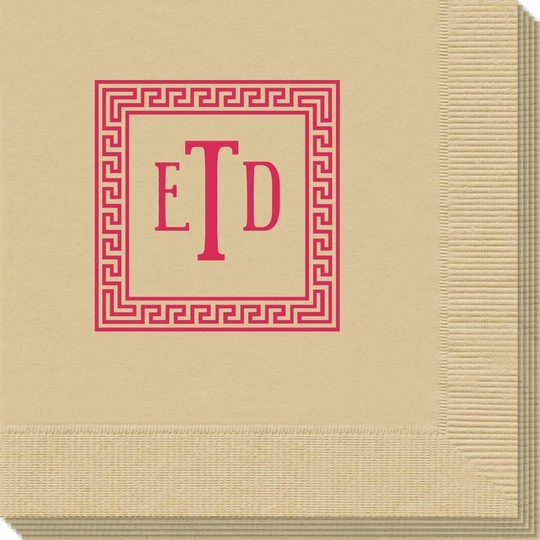 Greek Key Border with Monogram Napkins