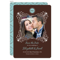 Brown Charming Bliss Photo Save the Date Cards