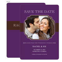 Purple Connection Photo Save the Date Cards