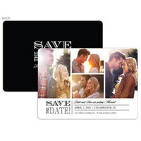 White and Black Devoted Dreams Photo Save the Date Cards