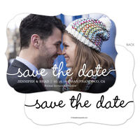 Black and White Marker Photo Save the Date Cards