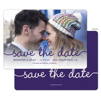 Purple Marker Photo Save the Date Cards