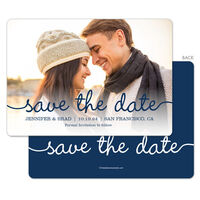 Navy Marker Photo Save the Date Cards