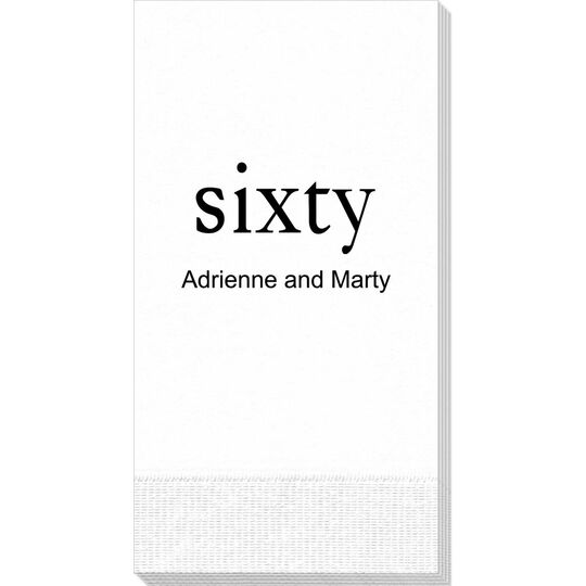 Big Number Sixty Guest Towels