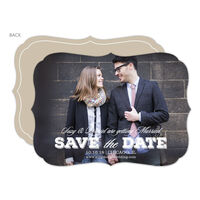 Tan Medallion Photo Save the Date Cards