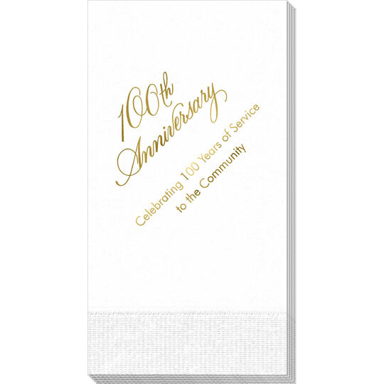 Elegant 100th Anniversary Guest Towels