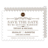 Brown Retro Sign Save the Date Cards
