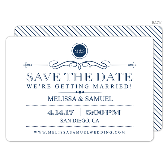 ˇˍˇ 57 75 Navy Retro Sign Save The Date Cards I Share The News Of Your Wedding With Friends And Family This Set Modern Trendy Save Date Cards Blank White Envelopes Included